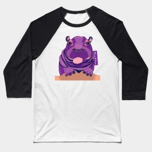 Smiley Hippo Baseball T-Shirt